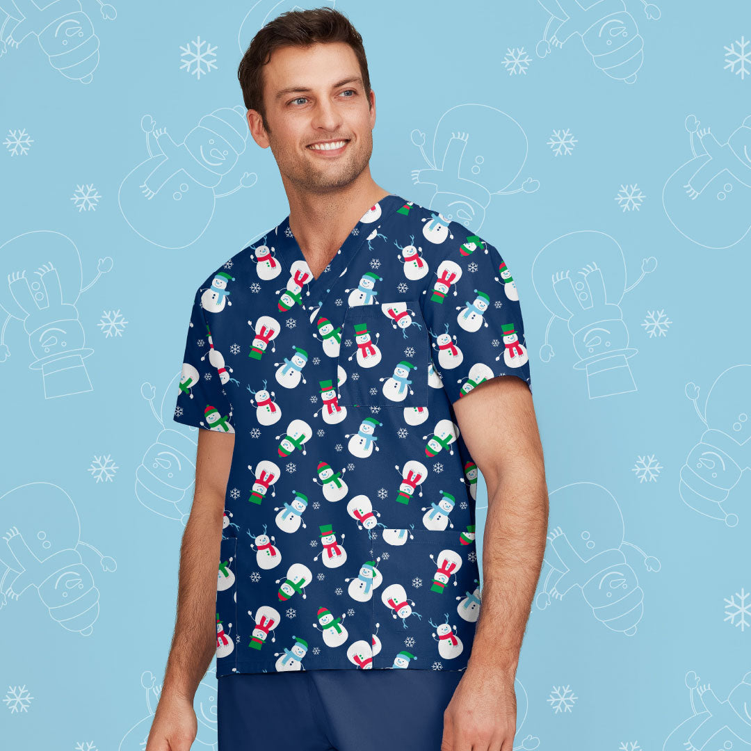 Mens Christmas Scrub Top