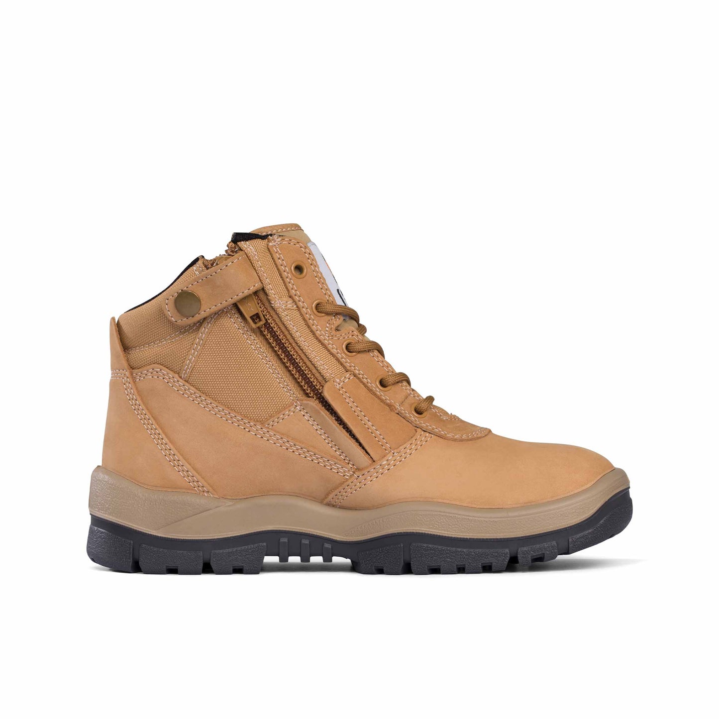 Mongrel - Wheat Low Lace Up Zip Sided Safety Boot