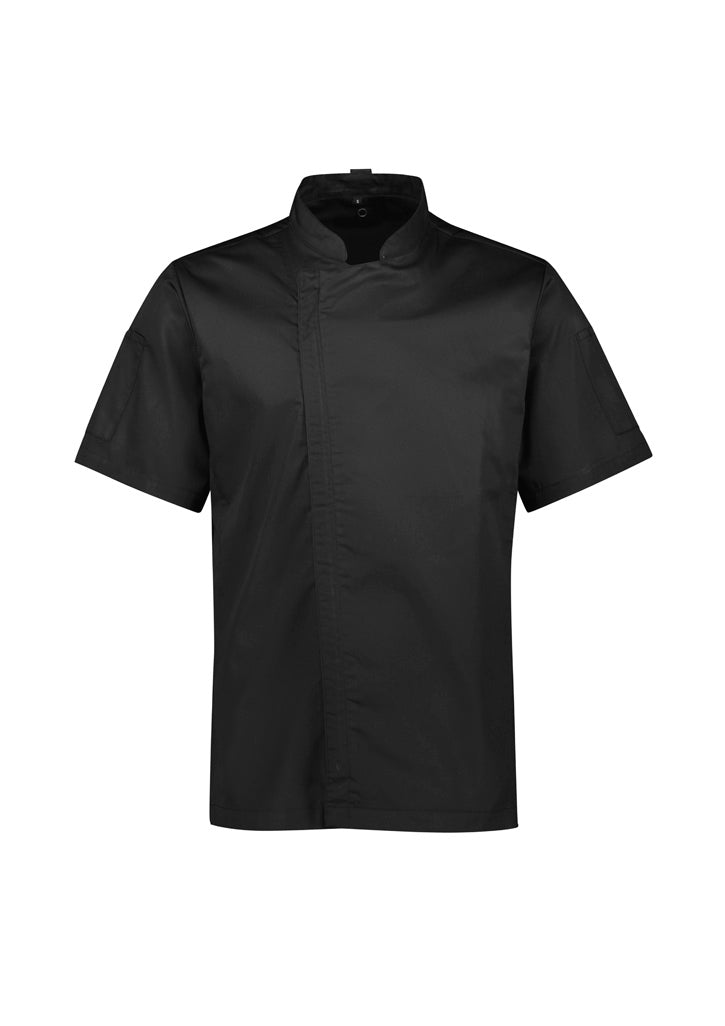 Mens Alfresco Short Sleeve Zip Chef Jacket