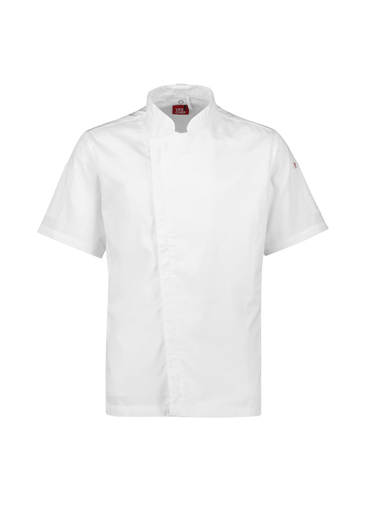 Mens Alfresco Short Sleeve Zip Chef Jacket