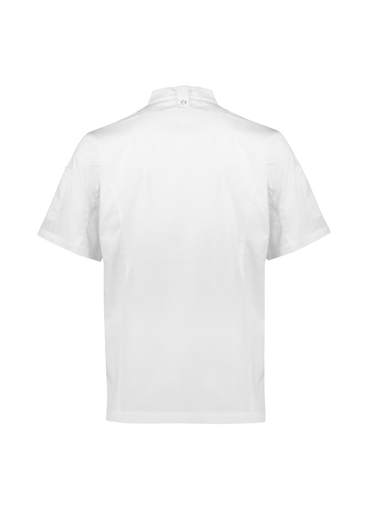 Mens Alfresco Short Sleeve Zip Chef Jacket