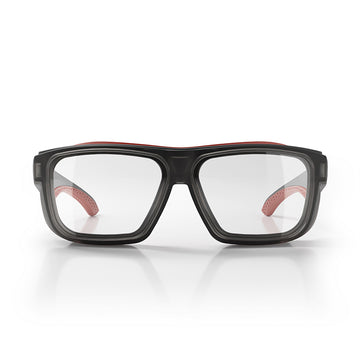 Converts Matte Graphite/Red Frame Clear Lens
