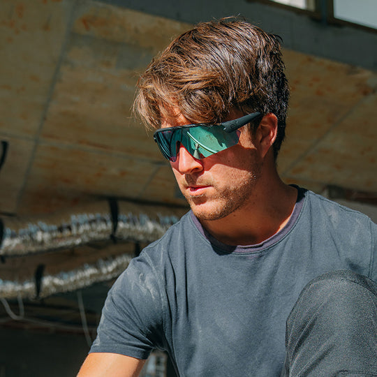 Safestyle Phantoms Matte Black Frame Reflectors Blue Lens