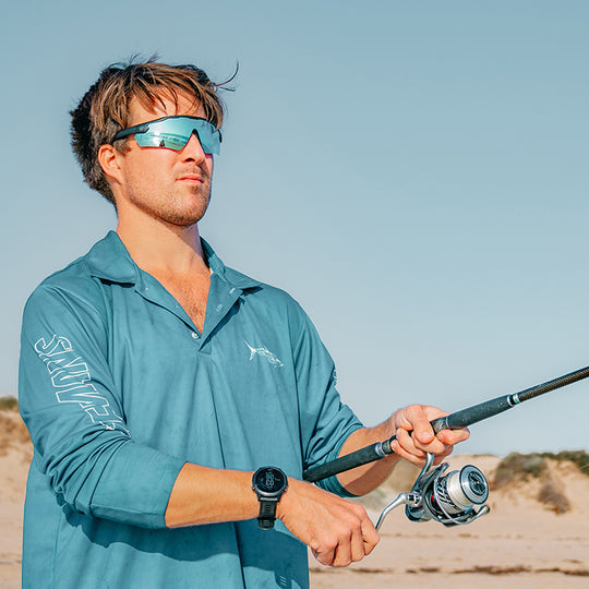 Safestyle Phantoms Matte Black Frame Reflectors Blue Lens