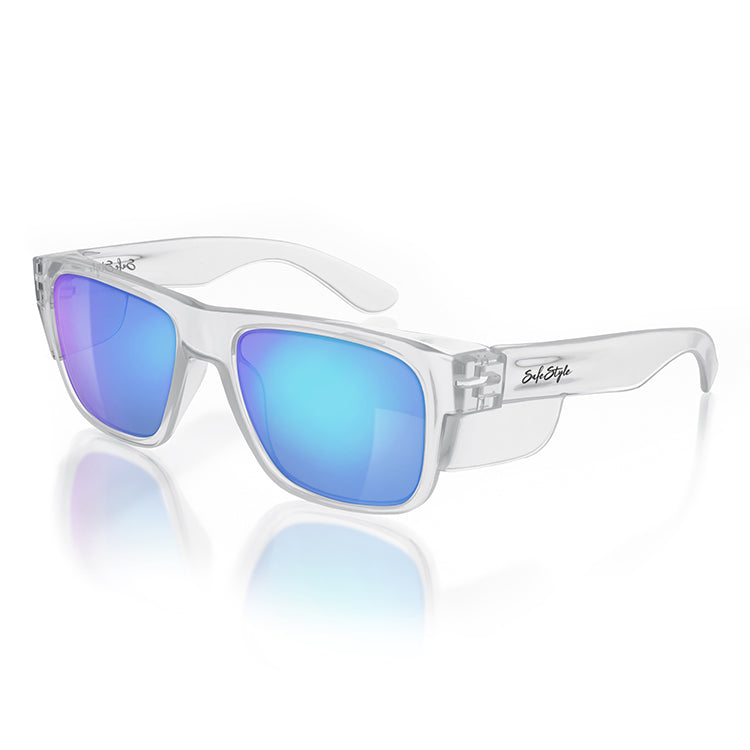 Fusions Clear Frame/Mirror Blue Polarised UV400