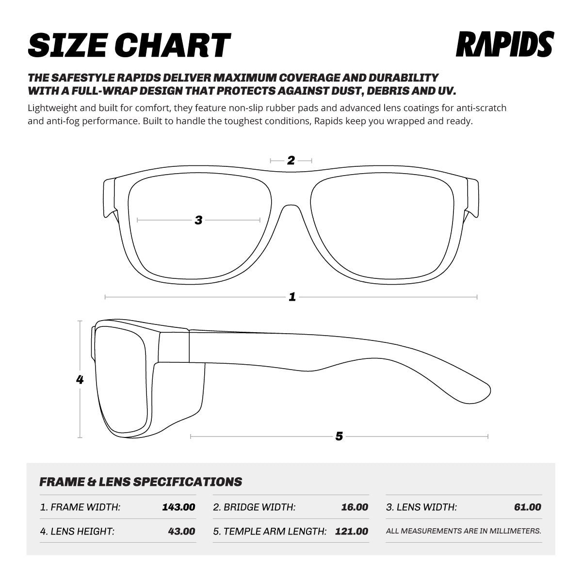 Safestyle Rapids Graphite Frame Polarised Lens