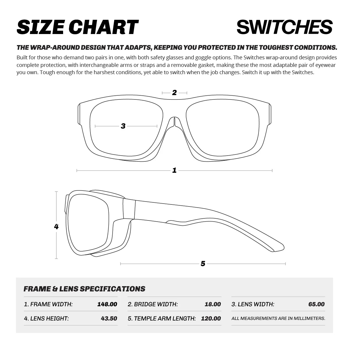 Switches Matte Black/Red Frame Clear Lens