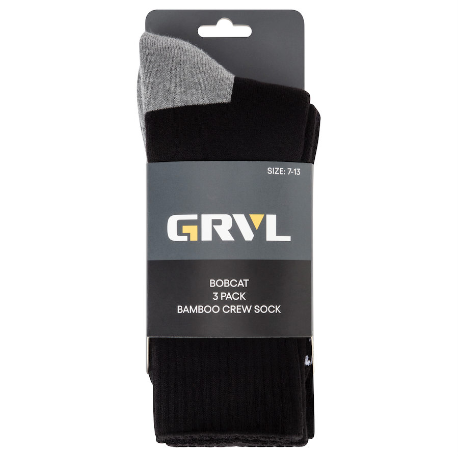 GRVL Bobcat Bamboo 3 Pack Socks