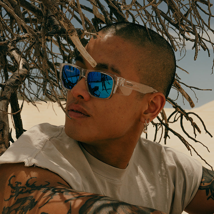 Fusions Clear Frame/Mirror Blue Polarised UV400