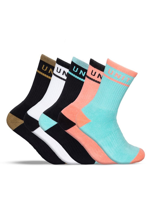 Unit Ladies Bamboo Socks - Hi Lux - 5 Pack - Staple