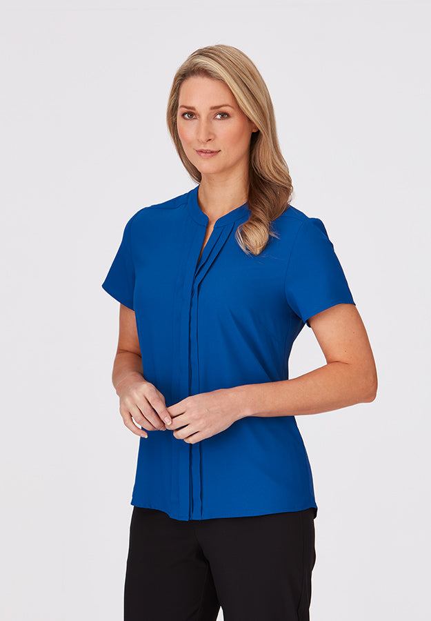 Royal Pleated Front Short Sleeve Shirt