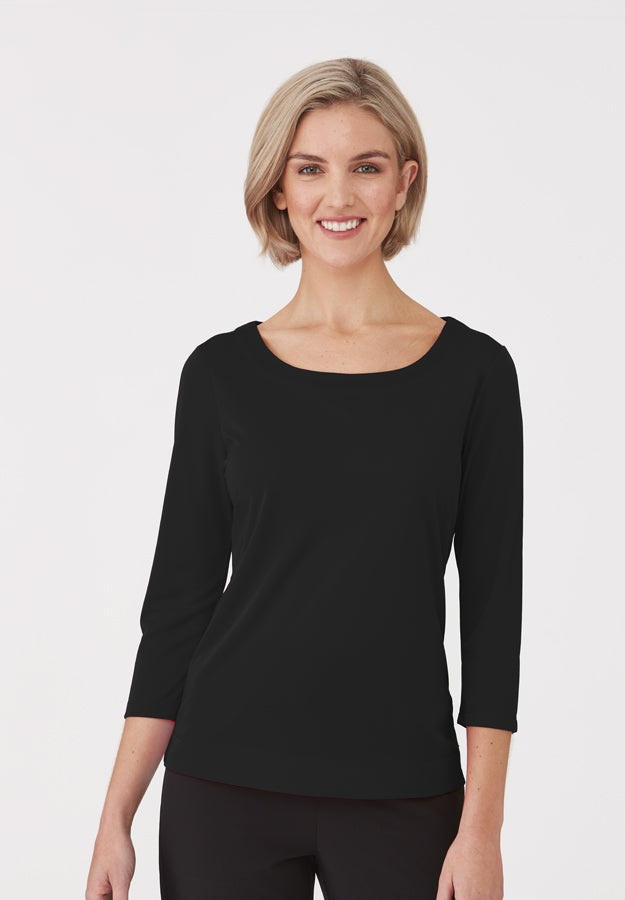 Black 3/4 Sleeve Smartknit Top