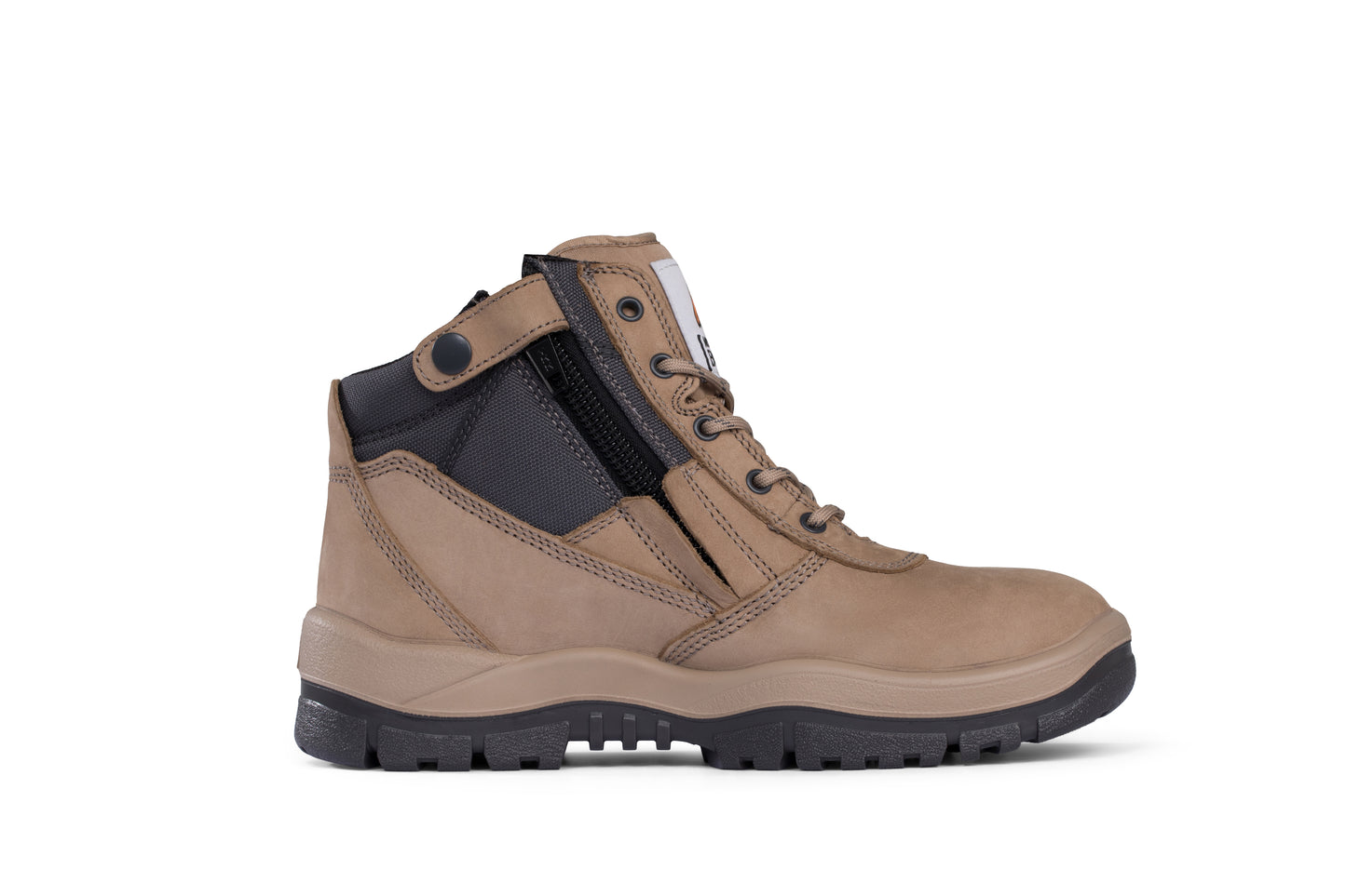 Mongrel - Stone Low Lace Up Zip Sided Safety Boot