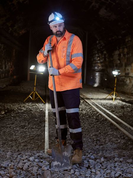 Taped X Back Cool L/W Hi Vis Drill Shirt