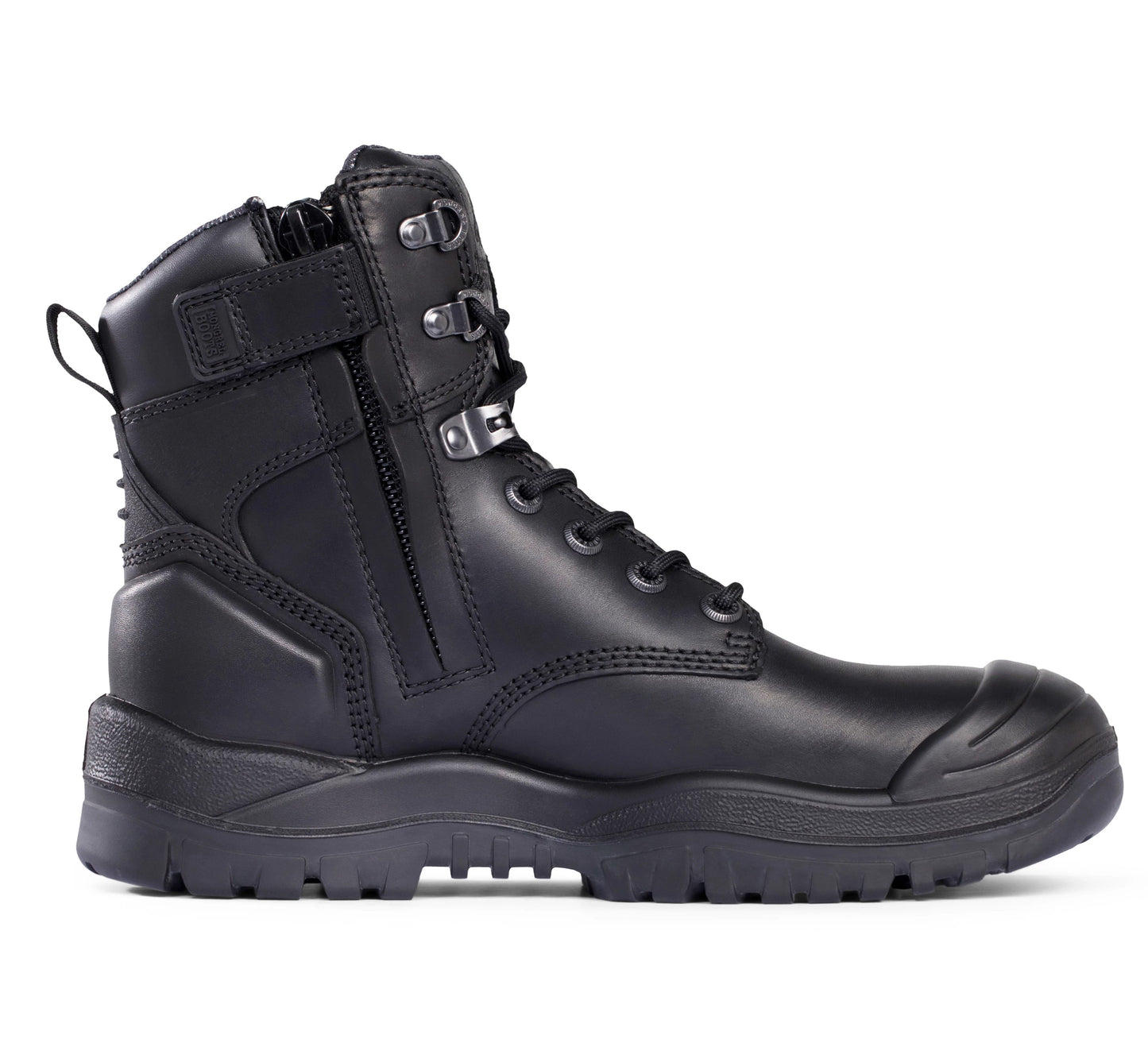Mongrel - Black High Leg Zip Safety Vibram Rubber Boot