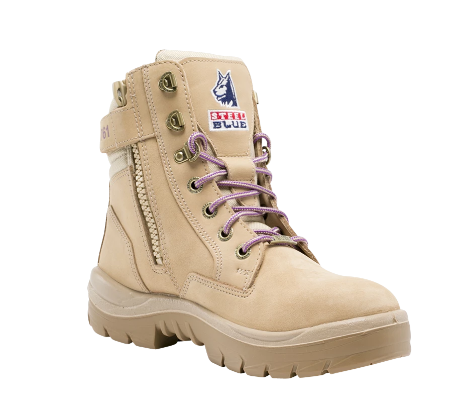 Southern Cross - Ladies Zip Lace Up Safety Boot P/R Sole