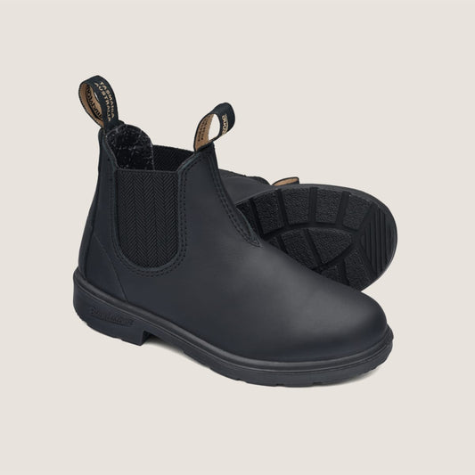 Childs Black Premium Leather Elastic Side Boot