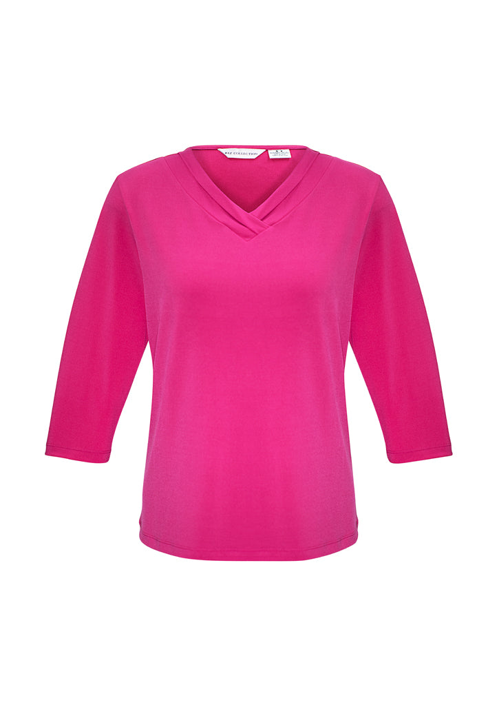 Lana Ladies V-Neck 3/4 Sleeve Top