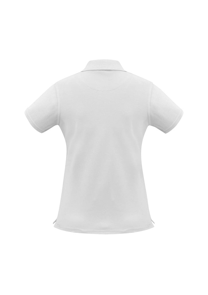 Ladies Neon Polo White