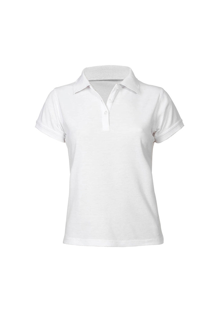 Ladies Neon Polo White