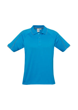 Mens Blade Polo Cyan Silver