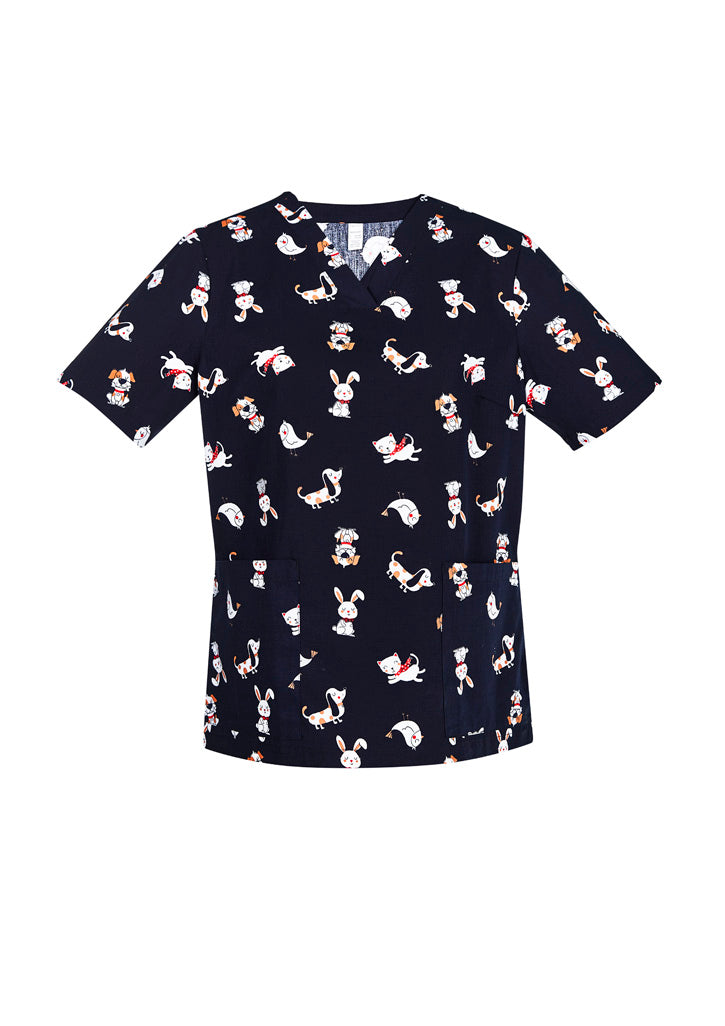 animal print scrub top
