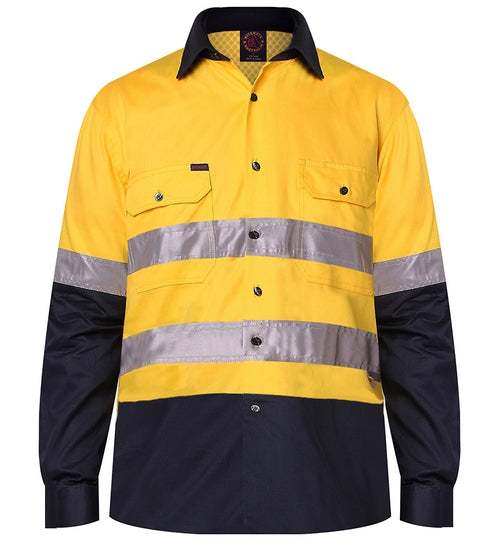 Rm107V2R 2 Tone Open Front Vented Long Sleeve - Reflective