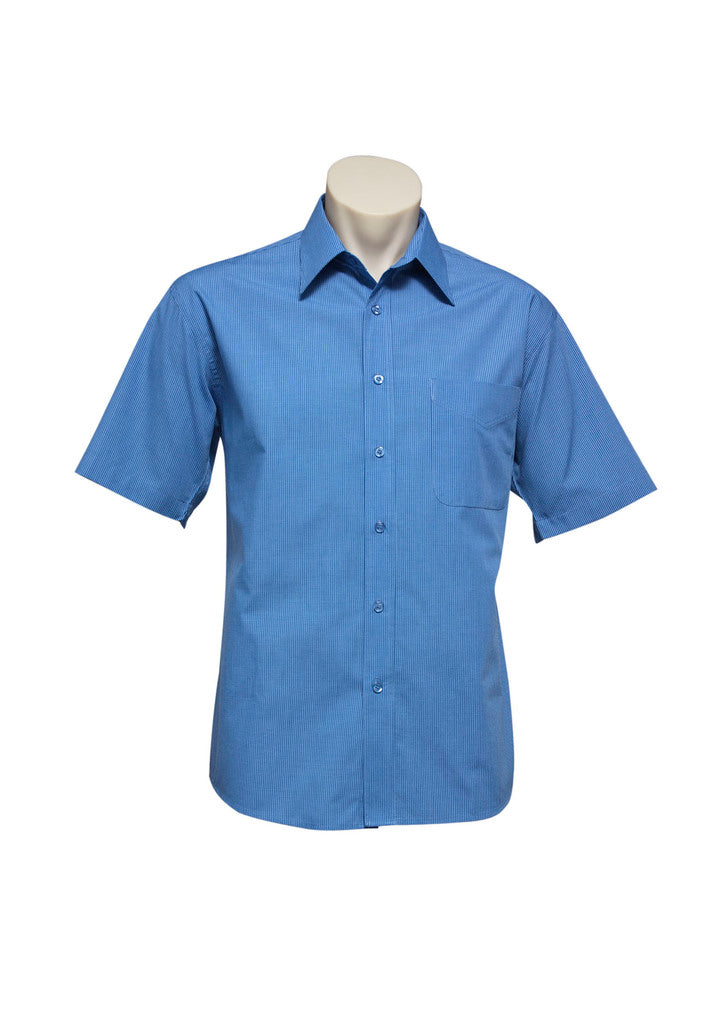 Short Sleeve Mens Micro Check Shirt