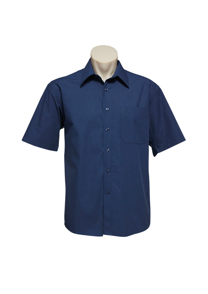 Short Sleeve Mens Micro Check Shirt