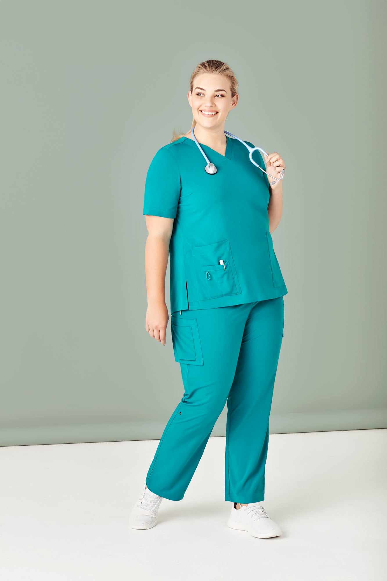 Womens Easy Fit V-Neck Scrub Top