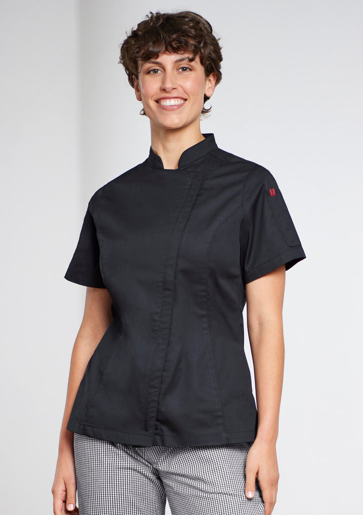 Womens Alfresco Short Sleeve Zip Chef Jacket