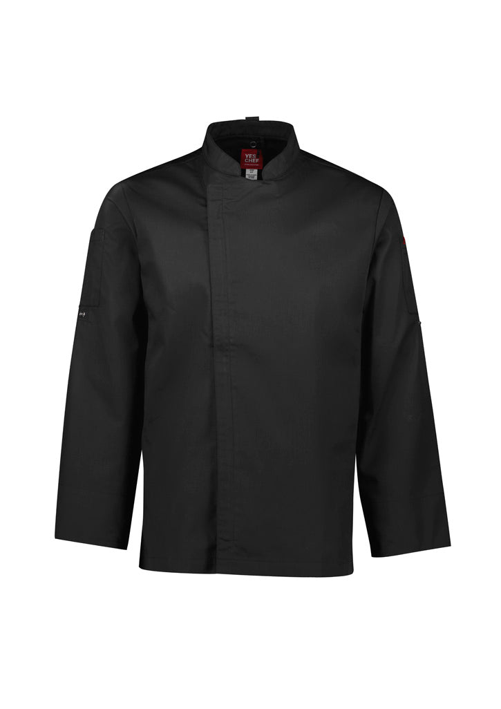 Mens Alfresco Long Sleeve Zip Chef Jacket