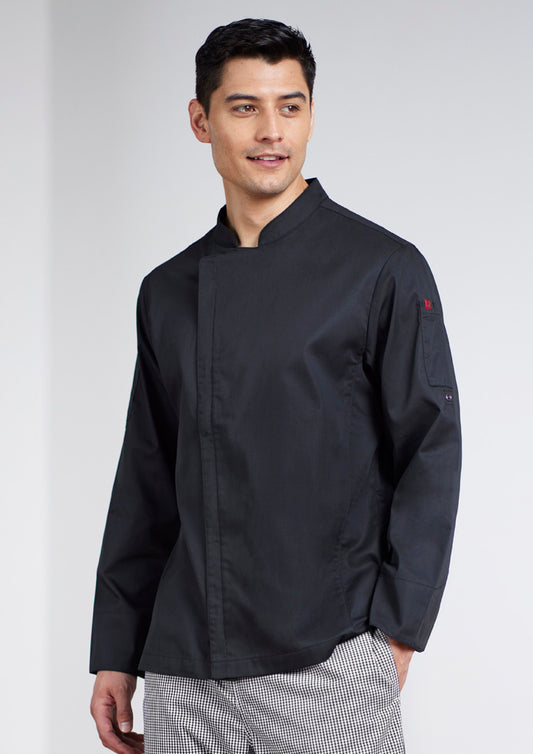 Mens Alfresco Long Sleeve Zip Chef Jacket
