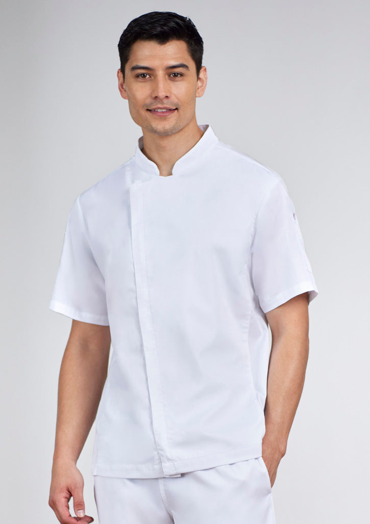 Mens Alfresco Short Sleeve Zip Chef Jacket