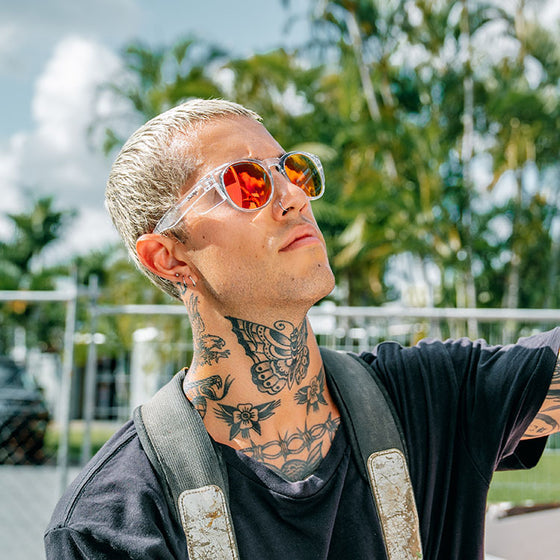 Cruisers Clear Frame/Mirror Red Polarised UV400