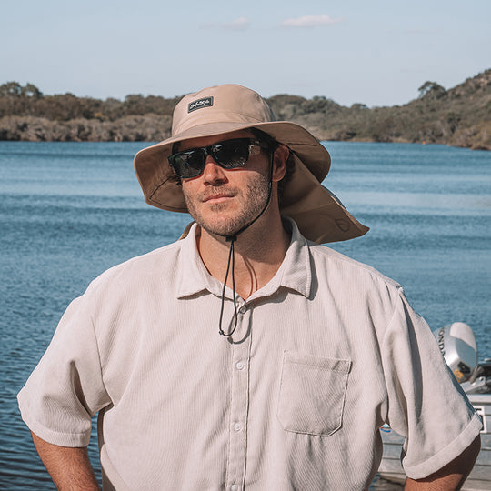 Worksite To Weekend Tan Flap Bucket Hat