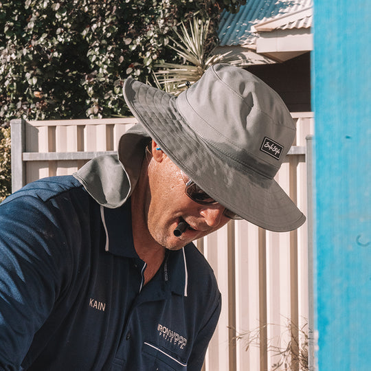 Worksite To Weekend Graphite Flap Bucket Hat