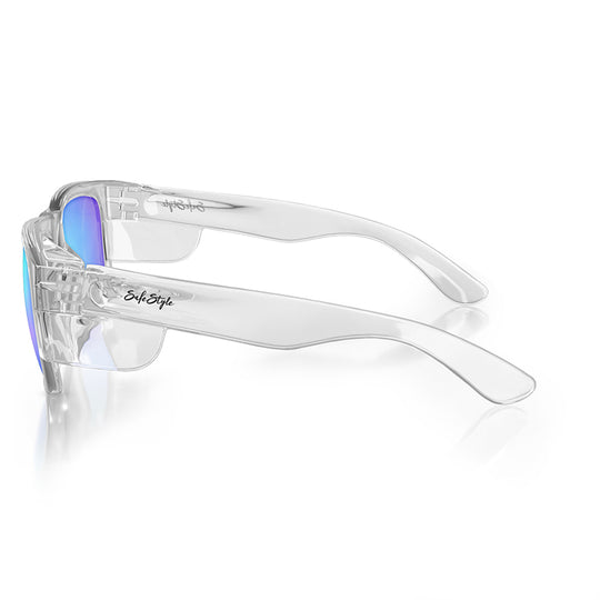 Fusions Clear Frame/Mirror Blue Polarised UV400