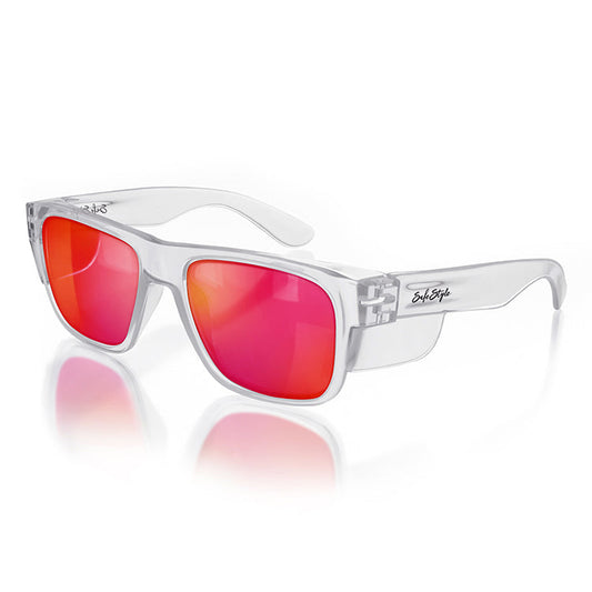 Fusions Clear Frame/Mirror Red Polarised UV400