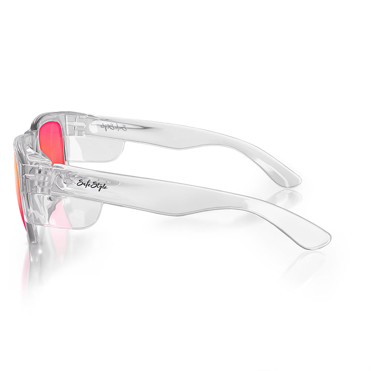 Fusions Clear Frame/Mirror Red Polarised UV400