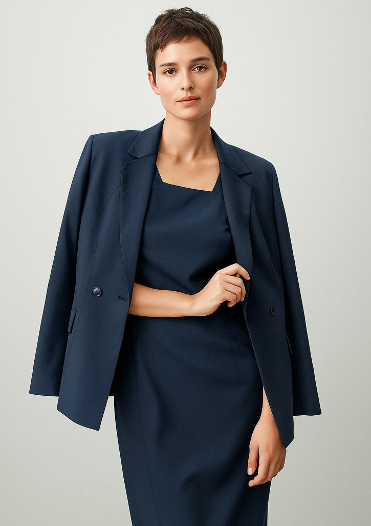 Womens Renew Double Breasted Long Line Jacket