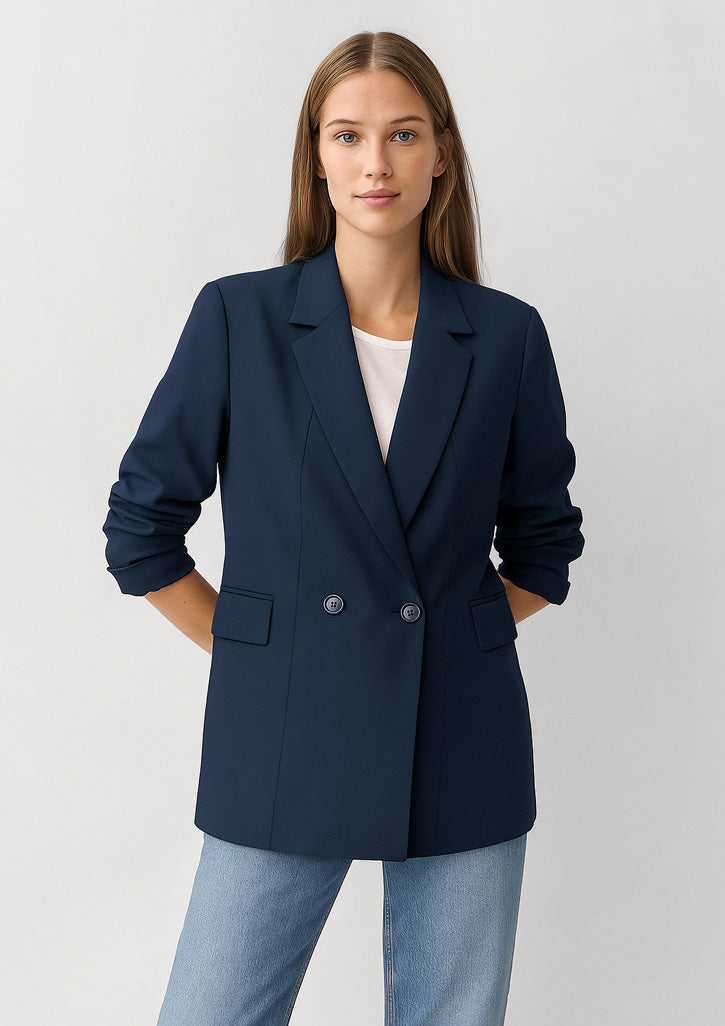 Womens Renew Double Breasted Long Line Jacket