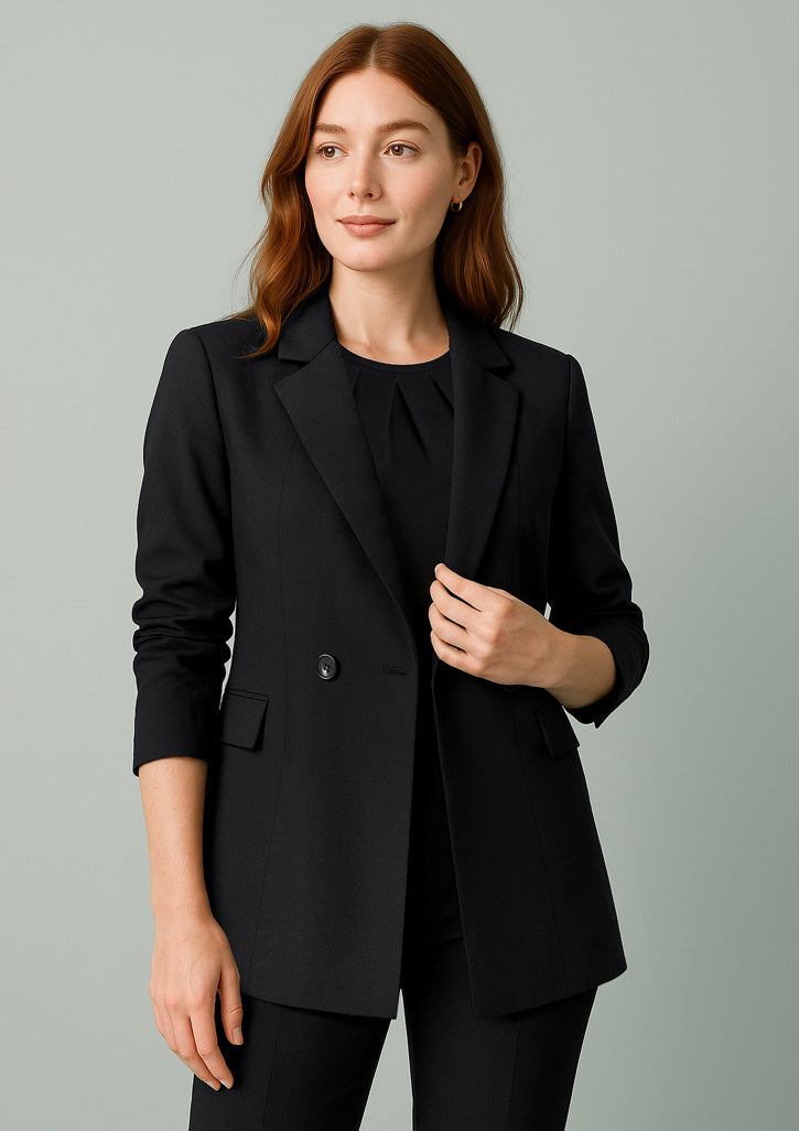 Womens Renew Double Breasted Long Line Jacket