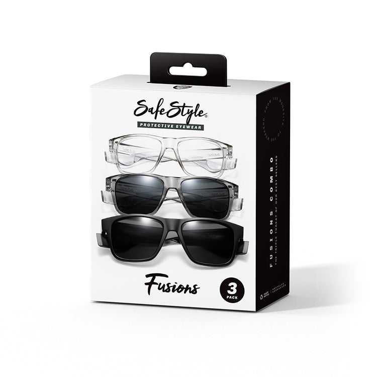 Fusions 3-Pack Combo Matte Black/Graphite/Clear