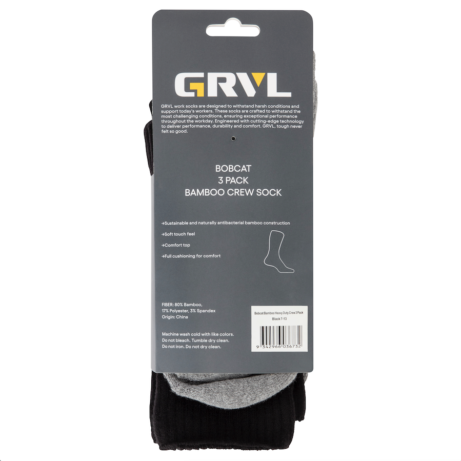 GRVL Bobcat Bamboo 3 Pack Socks