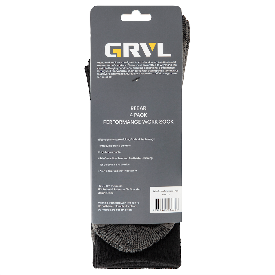 GRVL Rebar Sorbtek 4 Pack Socks