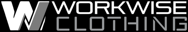 Workwise Clothing logo on a black background with navigation links below.