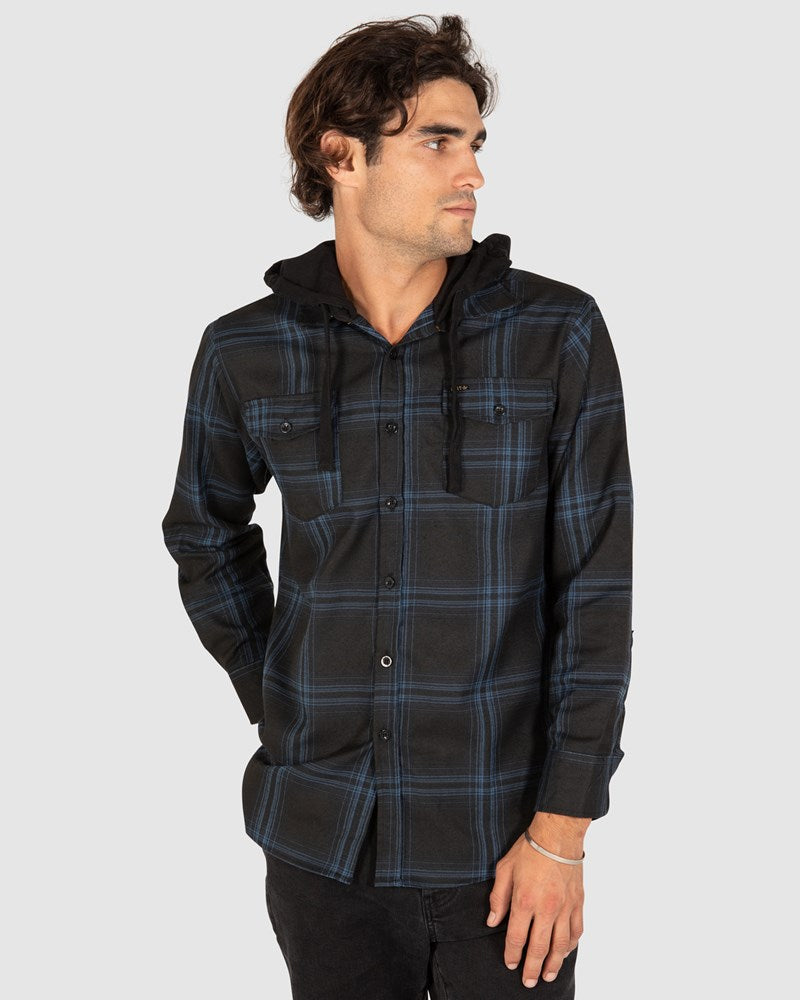 Grey 2025 flannel hoodie