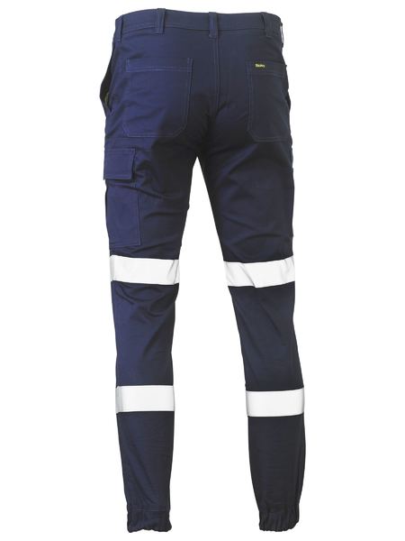 TAPED BIOMOTION STRETCH COTTON DRILL CARGO CUFFED PANTS