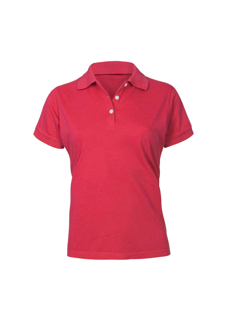 Ladies Neon Polo Red
